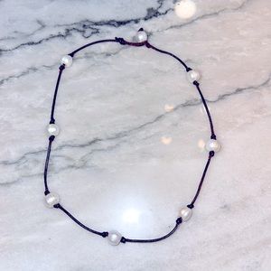 Pearl Leathered Necklace